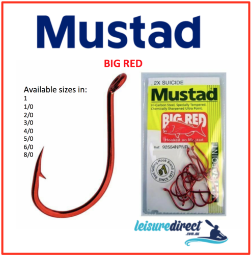 Mustad Big Red 2 Hook Snapper Rig 7/0 Qty 3