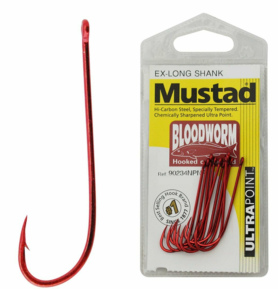 Mustad Bloodworm Extra Long Shank Ultra Point Fishing Hook